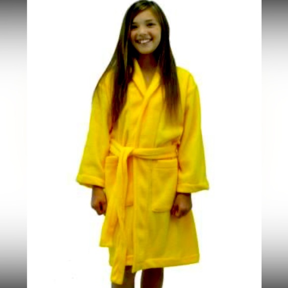 Brand New Mirko Yellow Gold Fleece Children’s Robe - Picture 1 of 9